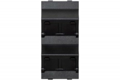 Simon Плата наклонная со шторками на 4 модуля MD (RJ45, оптоволокно), CIMA-модуль 52x108мм, графит, S80C-14