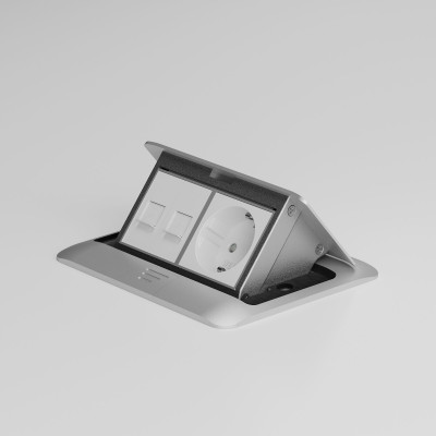 Werkel W8074065/ Выдвижной блок (Лючок) на 4 модуля (серебряный), a069366