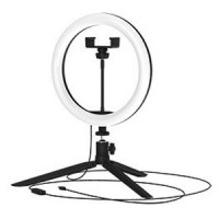 Светильник Gauss кольцевой 14W 700lm 3000-6500K 5V USB IP20 260*23мм черный дим пульт LED 1/20, RL002