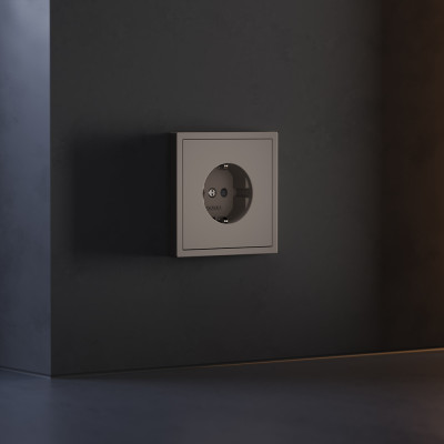 Накладка для розетки с заземлением и защитными шторками, S70 (капучино), VLS000714