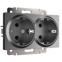 Werkel W1172064/ Розетка двойная с заземлением (графит матовый), a063107