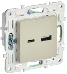 SKANDY Роз. USB A+C 3,1А SK-R14B беж. IEK, SK-U22-D31-K10