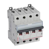 Legrand Автоматический выключатель DX? 10000 - 16 кА - тип характеристики B - 4П - 400 В~ - 4 А - 4 модуля, 409061