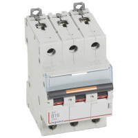 Legrand Автоматический выключатель DX? - 25 кА - тип характеристики B - 3П - 400 В~ - 16 А - 3 модуля, 409729