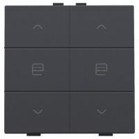Niko Home Control Антрацит Кнопка управления двигателем двухканальная, 122-51036