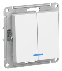 ATN001353 - ATLASDESIGN 2-клавишный ВЫКЛЮЧАТЕЛЬ с подсветкой, сх.5а, 10АХ, механизм, ЛОТОС, Systeme Electric