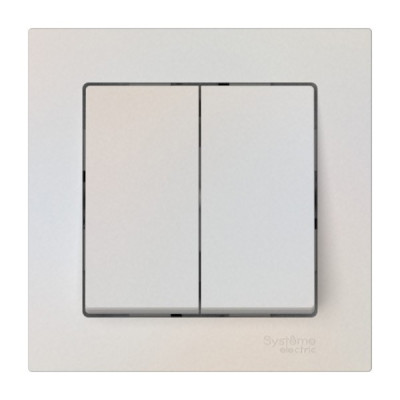 ATN000452S - ATLASDESIGN 2-клавишный ВЫКЛЮЧАТЕЛЬ, сх.5, 10АХ, в сборе, быстрозажим. клем., ЖЕМЧУГ, Systeme Electric