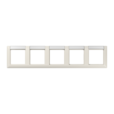 Рамка 5-кратная с полем для надписи для горизонтальной установки; слоновая кость, AS5850NA