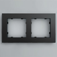 IRIDIUM Рамка на 2 пост, черный, Berlin 02, 02P205