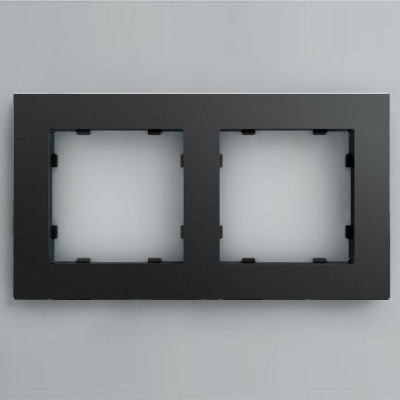 IRIDIUM Рамка на 2 пост, черный, Berlin 02, 02P205
