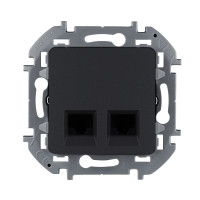 Legrand Розетка компьютерная двойная RJ45 категория 5e UTP - Legrand Inspiria - антрацит, 673838 Legrand Розетка компьютерная двойная RJ45 категория 5e UTP - Legrand Inspiria - антрацит, 673838