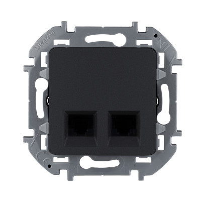 Legrand Розетка компьютерная двойная RJ45 категория 5e UTP - Legrand Inspiria - антрацит, 673838