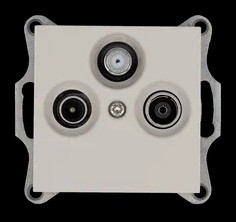 Розетка TV+FM+SAT ?9.5mm оконечная с накладкой, цвет Тауп, G6206T, Jasmart Electric