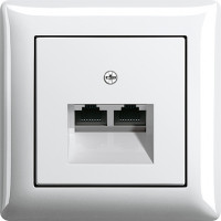 Gira Двойная компьютерная розетка, глянцевый белый, серия Standard