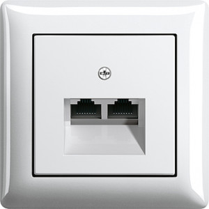 Gira Двойная компьютерная розетка, глянцевый белый, серия Standard