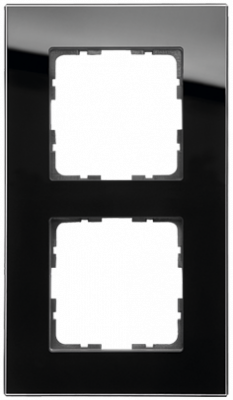 Рамка 2-постовая, стекло Black Glass, G1002GB, Jasmart Electric