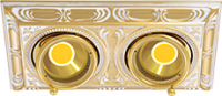 FD1025COP Fede Светильник встраиваемый с 2 поворотными прожекторами SIENA, Gold White Patina