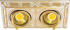 FD1025COP Fede Светильник встраиваемый с 2 поворотными прожекторами SIENA, Gold White Patina