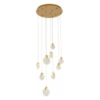 ST LUCE SL6104.203.09 Светильник подвесной ST-Luce Золотистый/Прозрачный,С пузырьками воздуха LED 9*3W 3000K