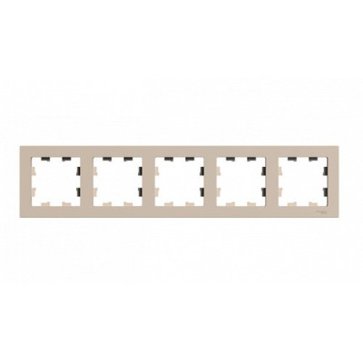 ATN001205 - ATLASDESIGN 5-постовая РАМКА, универсальная, ПЕСОЧНЫЙ, Systeme Electric