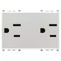Vimar Две розетки SICURY2P+T 15A USA+SASO ,серебро матовое, 20243.N Vimar Две розетки SICURY2P+T 15A USA+SASO ,серебро матовое, 20243.N