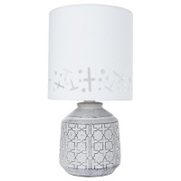 Arte Lamp BUNDA, Светильник настольный интерьерный, цвет арматуры - Серый, цвет плафона/декора - БЕЛЫЙ, 1х40W E14, A4007LT-1GY