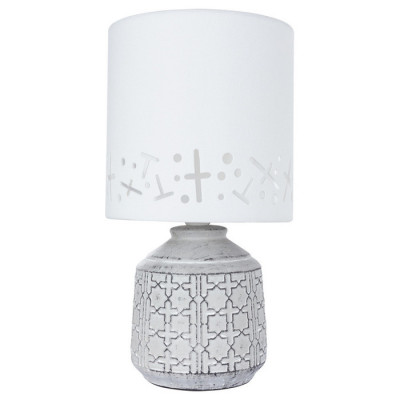 Arte Lamp BUNDA, Светильник настольный интерьерный, цвет арматуры - Серый, цвет плафона/декора - БЕЛЫЙ, 1х40W E14, A4007LT-1GY