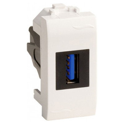 ДКС USB 3.0 розетка, Brava, белая, 1 мод., 76300B