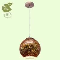 LUSSOLE AMMON Подвесной светильник, цвет основания - медный, плафон - стекло (цвет - медный), 1x10W E27, GRLSP-0198