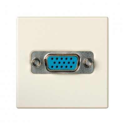 Simon S27 Разъём VGA, широкий, винты, слоновая кость, 2700091-031