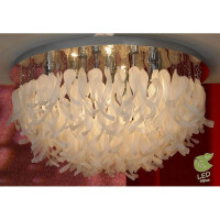 LUSSOLE COMO Люстра потолочная, цвет основания - хром, плафон - стекло (цвет - белый), 10x6W E14, GRLSA-5603-10