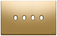 Vimar Накладка Vintage, 4 модуля на 4 выключателя, металл золото, 22674.4.82
