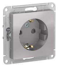 ATN000345 - ATLASDESIGN РОЗЕТКА с заземлением со шторками, 16А, механизм, АЛЮМИНИЙ, Systeme Electric