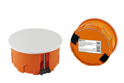 Распаячная коробка СП D80х40мм, крышка, пл. лапки, IP20, инд. штрихкод, TDM Electric, SQ1403-1925