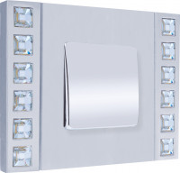 Fede Выключатель 1-клавишный, цвет Bright Chrome, made with Swarovski Elements, серия Velvet