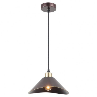LUSSOLE OPELIKA Подвесной светильник, цвет основания - коричневый, плафон - металл (цвет - бронзовый), 1x60W E27, LSP-9533