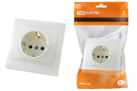 Розетка 2П+З 16А 250В белая "Таймыр" TDM Electric, SQ1814-0012