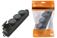 Розетка четырехместная с заглушками каучук 2Р+РЕ 16А 250В IP44 TDM Electric, SQ0612-0011