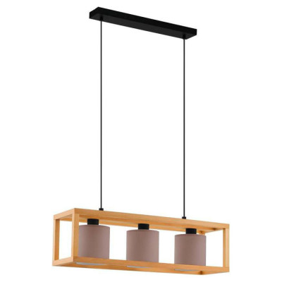 390108 Подвесной потолочный светильник (люстра) GRANADOS, 3x40W, E27, L770, B200, H1500, сталь, дере