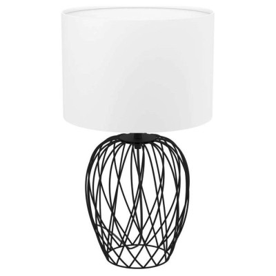 43652 Настольная лампа NIMLET, 1Х40W, E27, H515, ?300, основание: ?135, сталь/текстиль, черный/белый