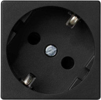 Simon SConnect Розетка 2К+З, 16А 250В, 45х45мм, винтовые клеммы, графит, K01-14