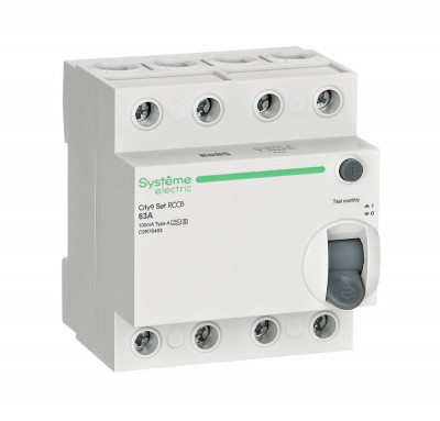 City9 Set ВДТ 63А 4P 100мА A-S 400В, Systeme Electric, C9R76463