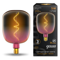 Лампа Gauss Filament V140 5W 200lm 1800К Е27 pink-clear flexible LED 1/6, 1010802105