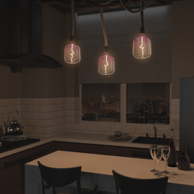 Лампа Gauss Filament V140 5W 200lm 1800К Е27 pink-clear flexible LED 1/6, 1010802105