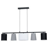 98588 Подвес ALMEIDA 1, 5x25W(E14), сталь, черный//текстиль, серый, черный, белый, 98588