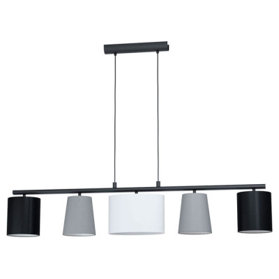98588 Подвес ALMEIDA 1, 5x25W(E14), сталь, черный//текстиль, серый, черный, белый, 98588