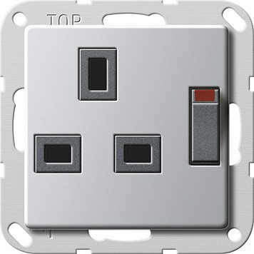 Розетка "Британский стандарт с затвором (shutter) и символом