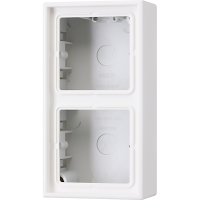 Рамка для вертикальной и горизонтальной установки, 2 поста, накладной монтаж; дюропласт; белый; LS990, LS582AWW