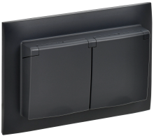 SKANDY Роз. 2-я с кр. 16А в сб IP44 SK-R12Bl черн. IEK, SK-R26-16-44-K02-F