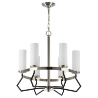 Lightstar 723065 (MD21056-6A ) Люстра FLUME 6х40W E14  ЧЕРНЫЙ МАТОВЫЙ/НИКЕЛЬ (в комплекте)